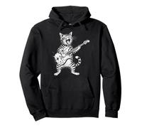 Cat Guitar Funny Plays Music Guitar Pullover Hoodie