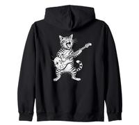 Cat Guitar Funny Plays Music Guitar Zip Hoodie