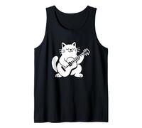 Cat Guitar Music Graphic Funny Feline Apparel Tank Top