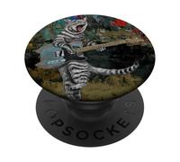Cat Guitarist Buskers Electric Guitar Player Funny Kitten PopSockets Adhesive PopGrip