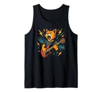 Cat Guitarist Musician Electric Guitar Rock Instrument Music Tank Top