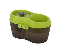 Cat H2O Filtered Cat Water Fountain 67 fl. oz/2.1 Quart with Filter & Dental Care Tablet, Lime Green/Translucent Black