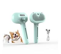 Cat Hair Brush with Steamer,Pet Spray Hair Removal Comb,Massage Brushes with Handle,Magic Wand for Pet Hair, Rechargeable Cleaning Spray Comb for Pets Removing Loose Fur and Massage (Green,1Pcs)