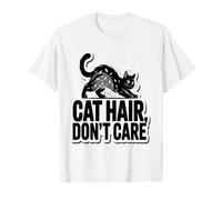 Cat Hair, Don’t Care - Bold Minimalistic Cat Silhouette T-Shirt
