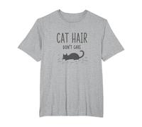 Cat Hair Don't Care: Funny Feline Lover Quote T-Shirt, Men's Big and Tall, Heather Grey, 6X Tall