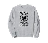 Cat Hair Everywhere & I Don't Care Funny Pet Lover Sweatshirt, Adult Unisex, Heather Grey, XXL