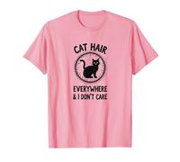 Cat Hair Everywhere & I Don't Care Funny Pet Lover T-Shirt, Men, Pink, XXL