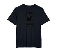 Cat Hair Everywhere & I Don't Care Funny Pet Lover T-Shirt, Men's Big and Tall, Black, 6X Tall