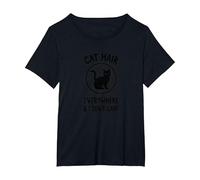 Cat Hair Everywhere & I Don't Care Funny Pet Lover T-Shirt, Women's Plus, Black, 2X