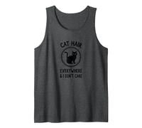 Cat Hair Everywhere & I Don't Care Funny Pet Lover Tank Top, Men, Dark Heather Grey, XXL