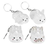 Cat Hair Holder Key Chain Bunny Shape Clear Container Memorial Keepsake