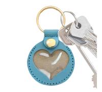 Cat Hair Holder Key Ring Holder Pet Memorial Keepsake Heart Shape Memorial Pendant for Collection, Backpack, Purse, Wallet, Bag, Men And