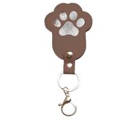 Cat Hair Keeping Key Ring - Pet Hair Keepsake Storage Keychain - Paw Shaped PU Leather Memorial Organizer for School Teen Transport