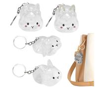 Cat Hair Key Chain - Pet Hair Container,Bunny Shape Transparent Container for Daily Wear Home Ceremony Birthday Travel