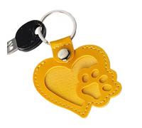 Cat Hair Keychain - Leather Bag Key Holder, Paw-shaped Pets Hair Collector,Keepsake Storage Memorial Collecting Keychain For Kids Adults Schoolbag Backpack Birthday, Personalized Pet Me