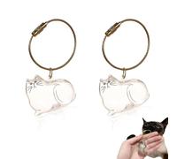 Cat Hair Keychain Storage Bottle, 2025 New Pet Hair Key Chain Pendant, Adorable Cat Hair Keepsake Bottles, Pet Fur Keepsake Keyring for Collecting Cats Fur - Creative Gifts for Cat Lovers (A)