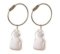 Cat Hair Keychain Storage Bottle,2PCS Pet Hair Keepsake Keyring, Transparent Mini Memorial Vial to Store Cat Hair,Gift for Cat Lovers (F)