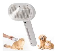 Cat Hair Magic Wand - 3 in 1 Pet Hair Remover, Dog Steam Spray Brush without Heating, Multi-Function Brush with Spray Fuction, Grooming Mist Massage for Cats Dogs (White)