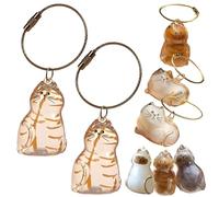 Cat Hair Memorial Capsule Keychain - Transparent Pet Fur & Whisker Storage Keepsake, Portable Cat Shaped Souvenir Bottle, Pet Loss Remembrance Gift for Cat Lovers