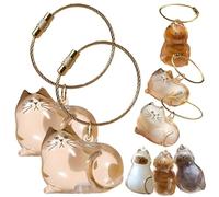 Cat Hair Memorial Capsule Keychain - Transparent Pet Fur & Whisker Storage Keepsake, Portable Cat Shaped Souvenir Bottle Box, Pet Loss Remembrance Gift for Cat Lovers, for Loss of Furry Friend