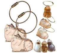 Cat Hair Memorial Capsule Keychain - Transparent Pet Fur & Whisker Storage Keepsake, Portable Cat Shaped Souvenir Bottle Box, Pet Loss Remembrance Gift for Cat Lovers, for Loss of Furry Friend