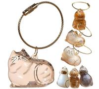 Cat Hair Memorial Capsule Keychain - Transparent Pet Fur & Whisker Storage Keepsake, Portable Cat Shaped Souvenir Bottle Box, Pet Loss Remembrance Gift for Cat Lovers, for Loss of Furry Friend