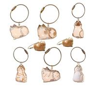 Cat Hair Storage Bottle Keychain Pet Hair Memorial Bottle for Collecting Cat or Dog Hairs Storage Capsules Transparent Cats Hairs Collection Bottle Ornaments Cute Pet Memorial Gifts (6PCS)