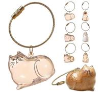 Cat Hair Storage Bottle,My Pet's Fur Container,Pet Keepsake Capsule Collector Memorial Keychain,Transparent Box Pendants