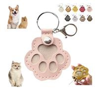 Cat Hair Storage Keychain, Cat Claw Keychain Kitten Dogs Paw Pendant PU Leather Pet Hair Storage Bag, Pet Memory Collector Paw Print Keychain with Snap Button, Cute Pet Memorial Gifts