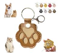 Cat Hair Storage Keychain, Cat Claw Keychain Kitten Dogs Paw Pendant PU Leather Pet Hair Storage Bag, Pet Memory Collector Paw Print Keychain with Snap Button, Cute Pet Memorial Gifts
