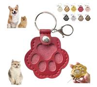 Cat Hair Storage Keychain, Cat Claw Keychain Kitten Dogs Paw Pendant PU Leather Pet Hair Storage Bag, Pet Memory Collector Paw Print Keychain with Snap Button, Cute Pet Memorial Gifts