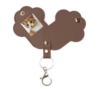 Cat Hair Storage Keychains, Souvenir Keychains for Pets Cat Hair Holder - Commemorative Organizer in the Shape of Claw PU Leather for Travel School Teens and Adults