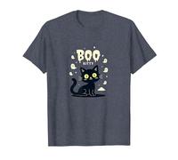 Cat Halloween Boo Kitty Spooky Ghosts Cute Funny T-Shirt, Men, Heather Blue, 4XL