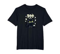 Cat Halloween Boo Kitty Spooky Ghosts Cute Funny T-Shirt, Men's Big and Tall, Black, 5X Tall