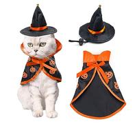 Cat Halloween Costume Cat Clothes Vampire Pet Costume with Cloak & Wizard Hat Costume for Small Dogs Holiday Clothes Cats Outfits Pet Outfits for Halloween Christmas Party