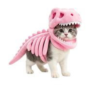 Cat Halloween Costume Glowing in the Dark Dinosaur Skeleton Dog Outfit | Luminous Plush Spooky Pet Fancy Dress for Small Dogs Kittens, Adjustable Cosplay Costume for Parties Photoshoots