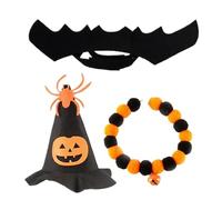Cat Halloween Costumes 3Pcs/Set Cute Felt Pet Costumes Include Witch Hat & Collar & Bat Wing for Kitty Small Medium Sized Dog Halloween for Cats Cat Outfit Kitten Costume