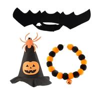 Cat Halloween Costumes 3Pcs/Set Cute Felt Pet Costumes Include Witch Hat & Collar & Bat Wing Halloween for Cats Pet Cat Outfit Kitten Costume