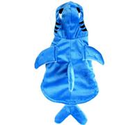 Cat Halloween Costumes, Dog Halloween Costumes Warm Shark Shape Dog Outfit with Hoodie for Small Medium Large Cats Pets, XL