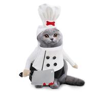 Cat Halloween Costumes - Halloween Kitten Chef Outfits,Breathable Spooky Outfits Cosplay Pet Accessories for Photography Birthday Party Festival