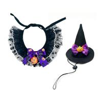 Cat Halloween Hat Pet Masquerade Apparel Accessory with Collar