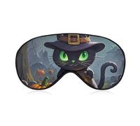Cat Halloween Sleeping Mask, Light Blocking Eye Mask, Comfortable and Soft, Eye Cover with Elastic Band, Suitable for Men and Women, Suitable for Travel/Sleeping
