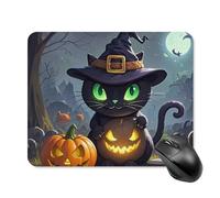 Cat Halloween Square Mouse Pad Portable Computer Mousepad with Non-Slip Rubber Base 20 * 25cm Ultra-Thin Gaming Mouse Mat for Computer Laptop Office Desk Accessories