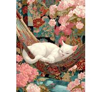 Cat Hammock 4000 Piece Jigsaw Puzzles for Adults, Colourful, Challenging & Brainteasing Adult puzzles 4000 Pieces Cat, Fun jigsaws for The Whole Family 56x34 inch