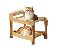 Cat Hammock Bed 2-Layer Elevated Breathable Wooden
