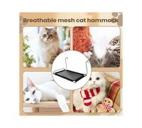 Cat Hammock Bed Breathable Metal Frame Bed Folding Indoor Cat Window Perch for Kitten Small Medium Large Breed Home