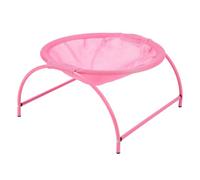 Cat Hammock Bed, Comfortable and Breathable Sturdy Stainless Steel Frame Raised Cat Cot Detachable Hygienic Wear Proof Mesh Canvas Fabric for Home (Roseate)