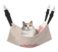 Cat Hammock Bed for Cage - Adjustable Pet Bed, Little Pink Cherry Blossoms Print Puppy Resting Pad, for Kitten Large Small Animals