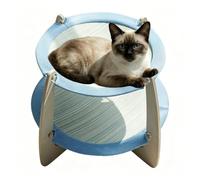 Cat Hammock Bed Scratch-Resistant Breathable Nest | Wood Frame Removable Washable Double-Layer Washable Cat Bed for All Season Home Indoor Bedroom Apartment Balcony Living Room