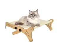 Cat Hammock by Window | Compact Wooden Shelf, Window Hanger with Hammaca Bed for Indoor Cat | Resting Play, Climbing Window Sill or Sofa